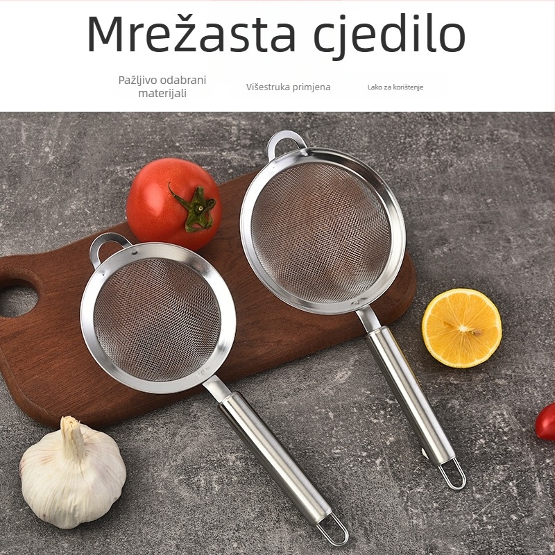 Nehrđajući čelični mrežasti sito 304 za kućnu kuhinju – filtrira sojino mlijeko, sok, ulje i brašno