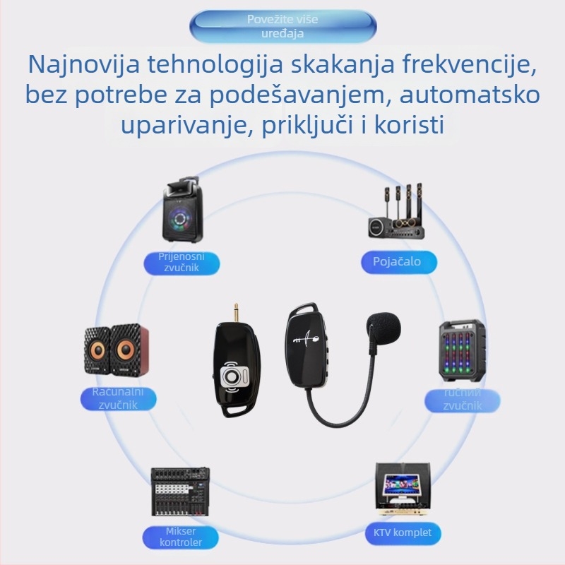 Jianshi W-06 Instrumentalni kondenzacijski mikrofon, kardioidni, 20 Hz–20 kHz, ugrađena baterija 12 sati