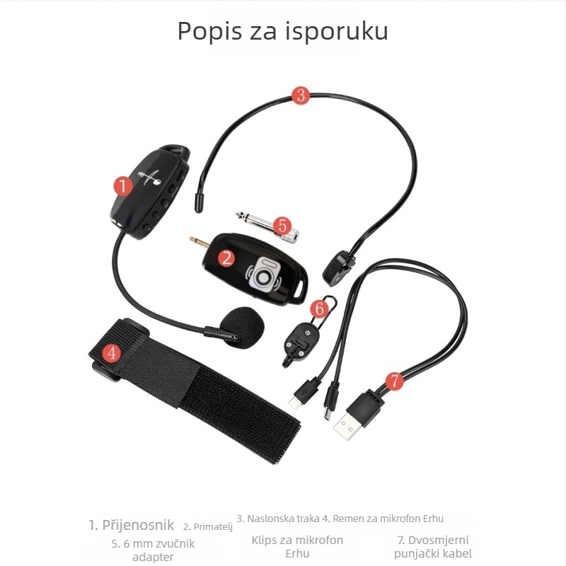 Jianshi W-06 Instrumentalni kondenzacijski mikrofon, kardioidni, 20 Hz–20 kHz, ugrađena baterija 12 sati