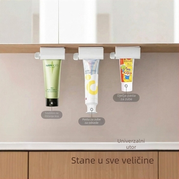 Magnetski dozator za pastu ispod ogledala u ormaru, držač za čaše i četkice, klips za istiskivanje kreme za lice