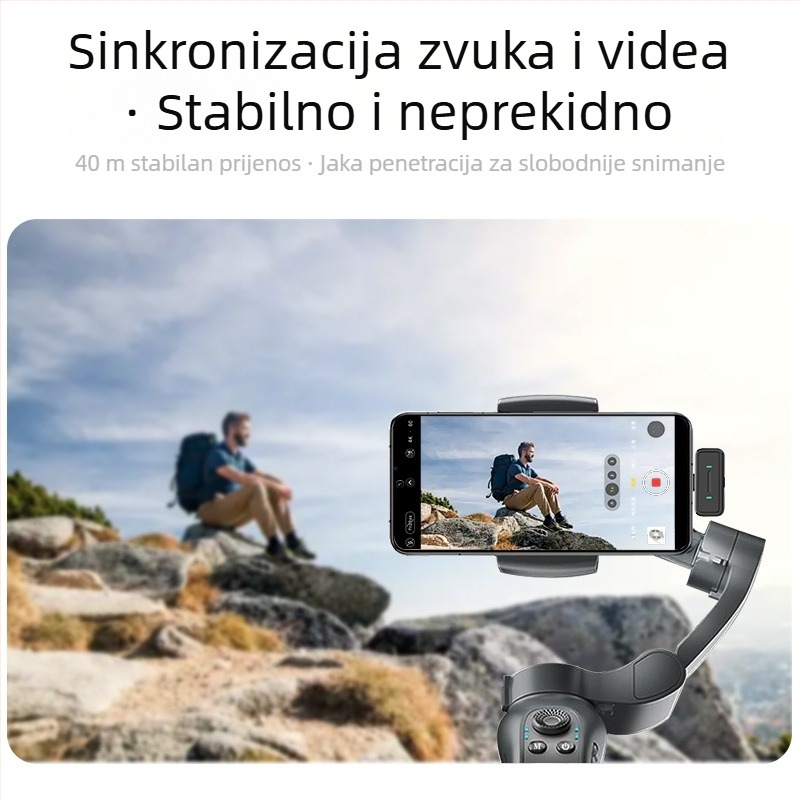 M19 bežični lavalier mikrofon za live streaming – Clip-On, 20Hz-20kHz, trajanje baterije 12 sati