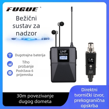 Bežični sustav In-Ear monitora za prijenos uživo s Bluetooth prijemnikom, predajnikom i mikrofonom
