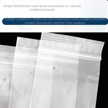 Prozirna debela PE vrećica za pakiranje, samouzavaračka, vodootporna i otporna na vlagu, s rebrastim dnom i perforacijama