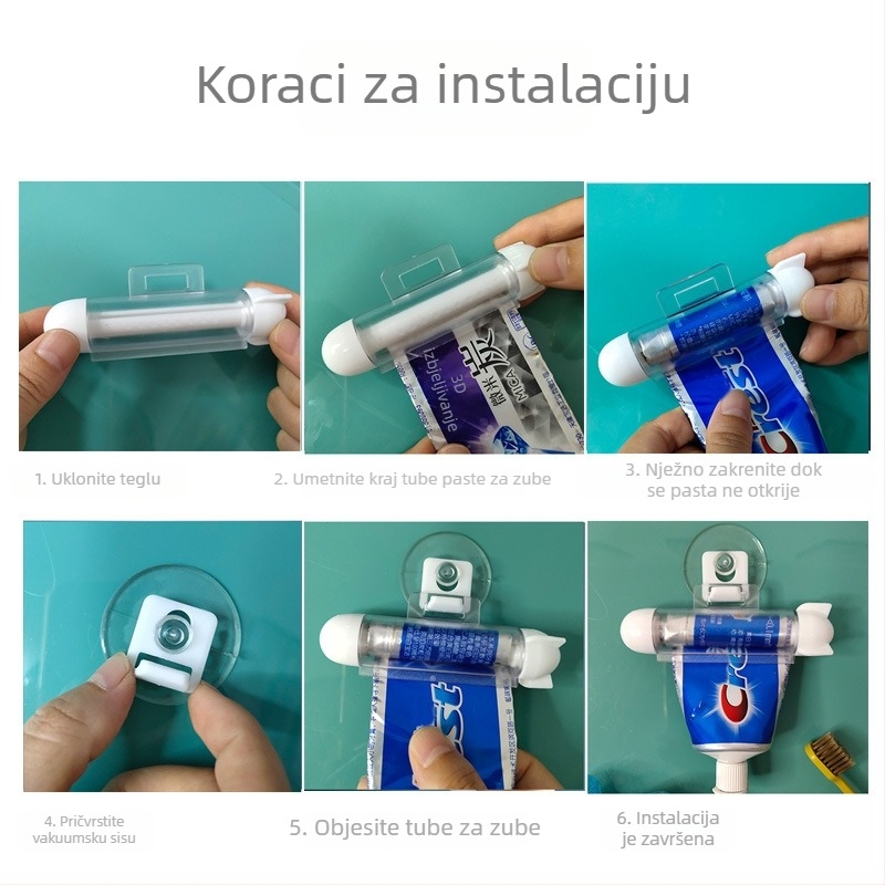 Ispisivač paste za zube na zidu, bez bušenja, japanski stil klip, za odrasle i djecu