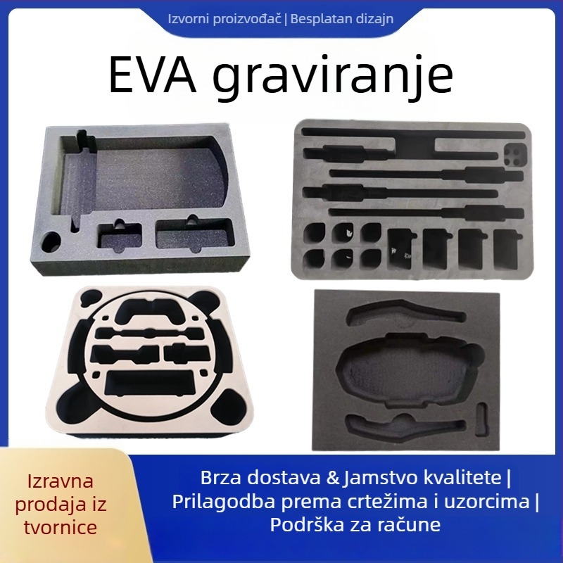 EVA pjena unutarnja podstava za kutije za darove – materijal EVA; gustoća 30–70; debljina po mjeri; zaštita od udara; prerada prema uzorku