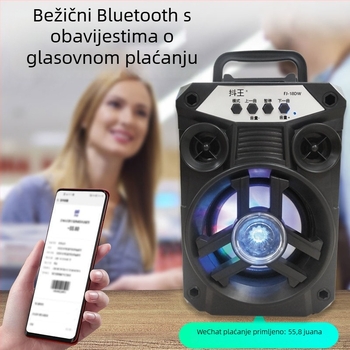 Prijenosni Bluetooth Karaoke zvučnik s utorom za karticu i mikrofonom – 5W, Bluetooth 5.0, 60Hz-15kHz, ugrađena baterija 800–1000mAh