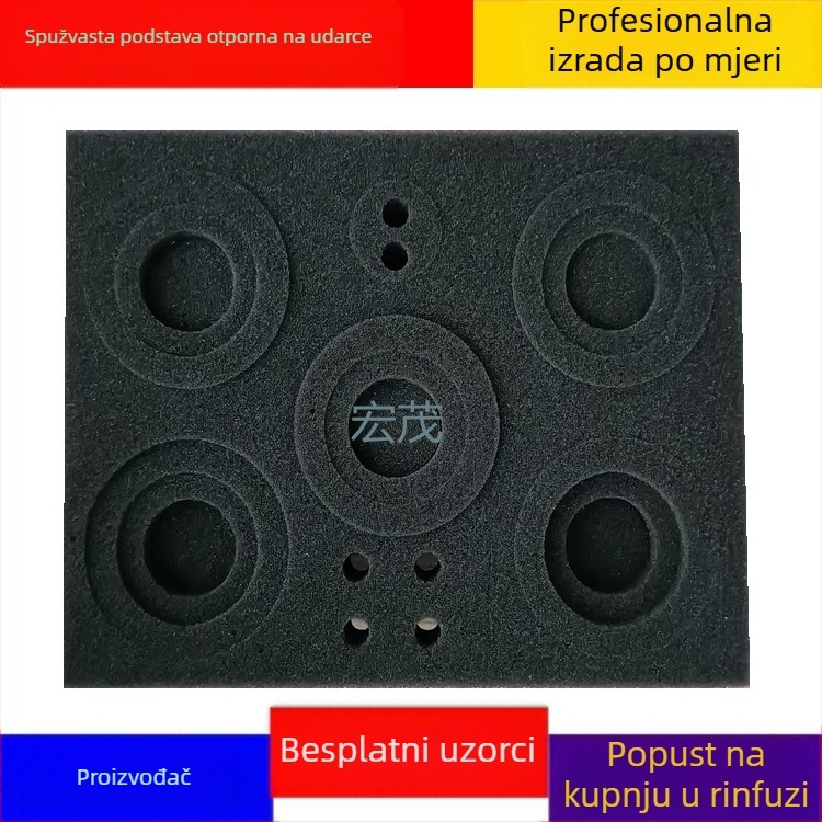 Spužvasti ulošak s ljepivom stražnjom stranom za ublažavanje udara u pakiranju kutije alata