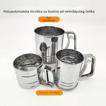 Nehrđajuće čelično sito za brašno s finom mrežom, ručno kuhinjsko sito