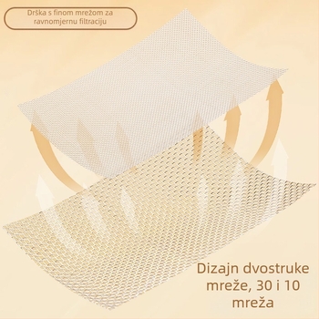 Filter za sojino mlijeko od nehrđajućeg čelika 304 s ultrafinom mrežom, protuklizni, zaštita od opeklina, dvostruka kuka, jesen 2020