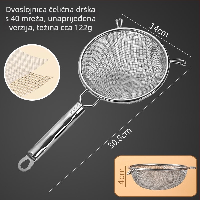 Filter za sojino mlijeko od nehrđajućeg čelika 304 s ultrafinom mrežom, protuklizni, zaštita od opeklina, dvostruka kuka, jesen 2020