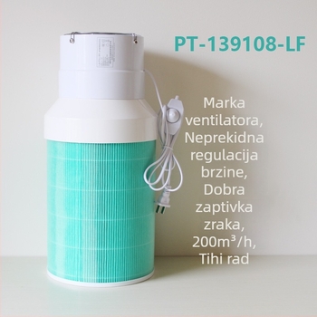 Pročišćivač zraka s HEPA tehnologijom, veliki protok zraka 151–300 m3/h, buka 36–45 dB, kompatibilan s filtrom 1232S, stolni dizajn, za kućanstvo