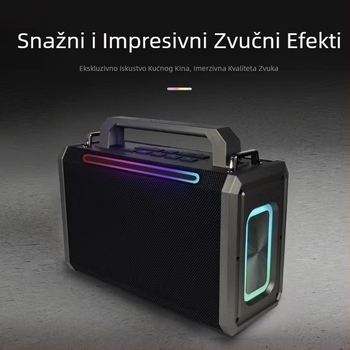 Visoko snažan prijenosni Bluetooth zvučnik s remenom, za kućni karaoke i vanjsku upotrebu, sa SD karticom i subwooferom, model L208
