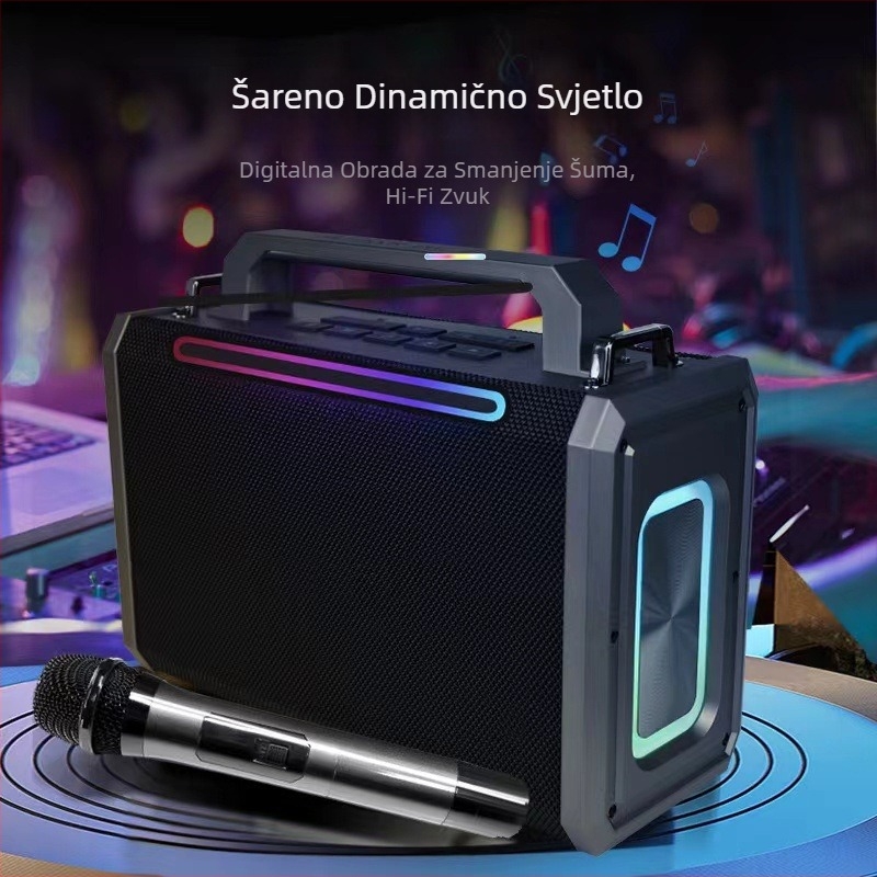 Visoko snažan prijenosni Bluetooth zvučnik s remenom, za kućni karaoke i vanjsku upotrebu, sa SD karticom i subwooferom, model L208