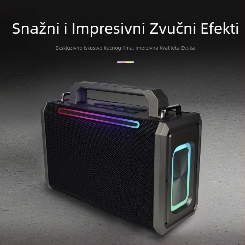 Visoko snažan prijenosni Bluetooth zvučnik s remenom, za kućni karaoke i vanjsku upotrebu, sa SD karticom i subwooferom, model L208