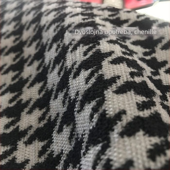 Kanapa tkanina Chenille, uzorak Houndstooth, američki stil - Anti-Pilling Thickened, Materijal: Miješani; Podrijetlo: Kina (kontinentalna); Marka: Drugo