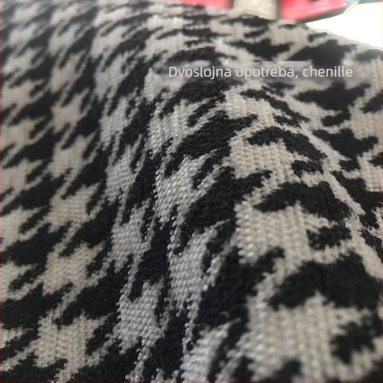 Kanapa tkanina Chenille, uzorak Houndstooth, američki stil - Anti-Pilling Thickened, Materijal: Miješani; Podrijetlo: Kina (kontinentalna); Marka: Drugo