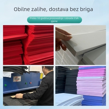 EVA pjena ploča – ploča za zaštitu visoke gustoće, gustoća 38, materijal EVA, debljina 1–100 mm, površina bez ispisa, mogućnost prilagodbe (Materijal: EVA; Gustoća: 38; Debljina: 1–100 mm; Prilagodba)