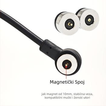 Kutni magnetski kabel za punjenje, 10 mm magnetsko sučelje, magnet N52, kružni magnetski kabel, kompatibilan s igračkama, masažerima i kozmetičkim uređajima