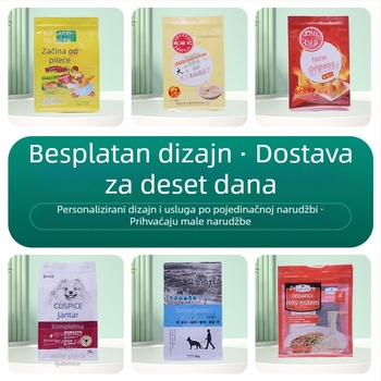 Prilagođena torbica za pakiranje s trostrukim zatvaranjem, prozirna, s zatvaračem, laminiranim završnim slojem, od kompozitnog materijala