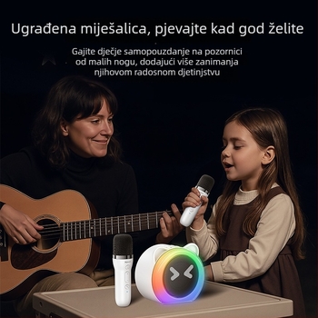 Yesido bežični Bluetooth zvučnik, prenosni dječji karaoke s mikrofonom i subwooferom, sve-u-jednom pojačalo