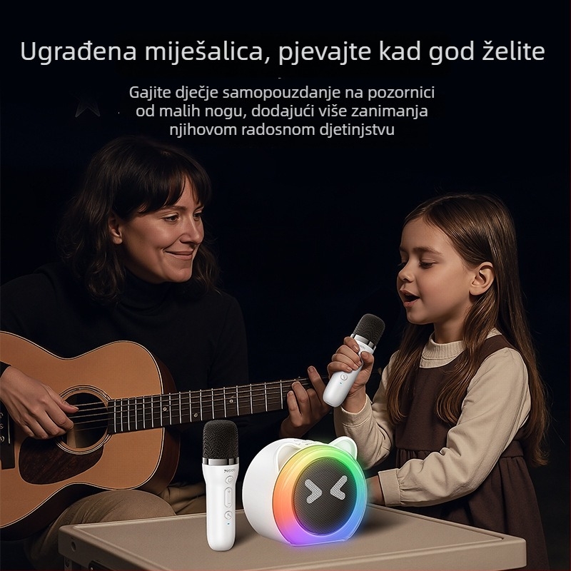 Yesido bežični Bluetooth zvučnik, prenosni dječji karaoke s mikrofonom i subwooferom, sve-u-jednom pojačalo