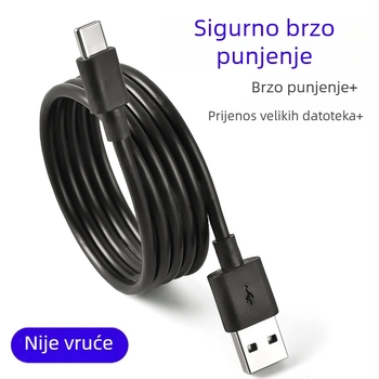 USB-C kabel s dvostrukim oklopom, 4-žilni aluminijsko-magnezijev vodič, protiv smetnji, produžni i punjački kabel
