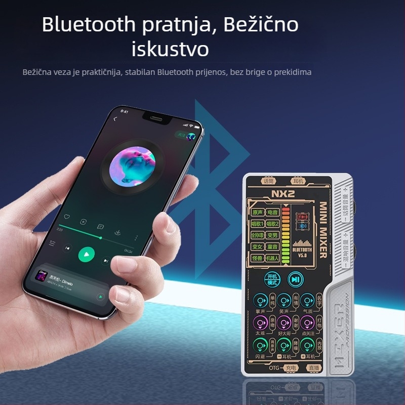 Nx2 Prijenosna zvučna kartica za live streaming i karaoke, set za telefon i PC