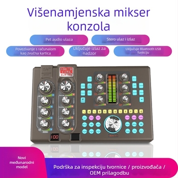 SK80 2-kanalna Bluetooth karaokena zvučna kartica za mobitele i PC – frekvencijski raspon 60 Hz–15 kHz, SNR ≥70 dB
