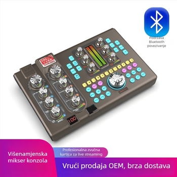 SK80 2-kanalna Bluetooth karaokena zvučna kartica za mobitele i PC – frekvencijski raspon 60 Hz–15 kHz, SNR ≥70 dB