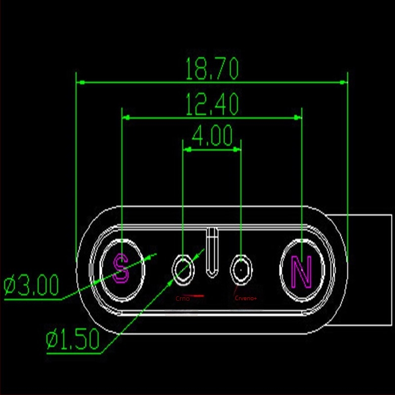 Magnetski USB kabel za punjenje za pametni sat/narukvicu, razmak 2-pinski 4,0 mm, kompatibilan s modelima China Mobile C1, Fumei Tong, Guardian Star, CYW4, G5