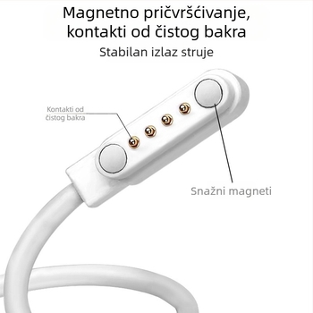 Magnetični kabel za punjenje pametnog sata, USB, 4-pin, 7,62 mm, linija za podatke