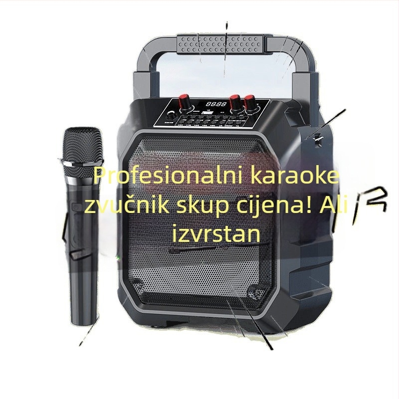 Karaoke sve-u-jednom zvučnik s ugrađenom baterijom, bežično punjenje, IPX4 vodootpornost, raspon frekvencija 40Hz–20kHz, SNR ≥100dB