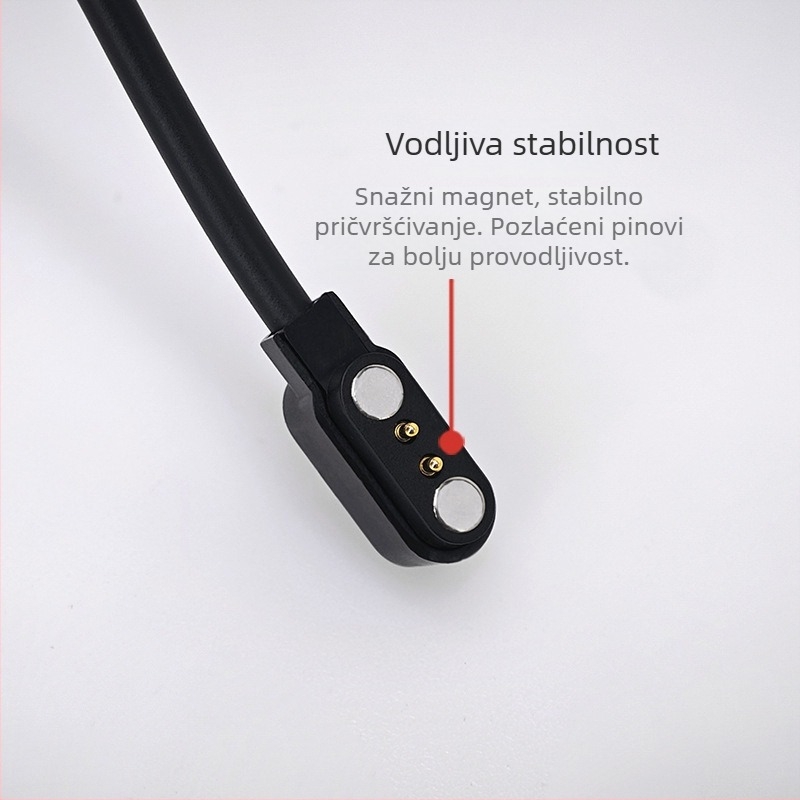 2-pinski magnetski USB kabel za punjenje za pametne naočale, dvostruki izlaz, 2,54 mm razmak pinova