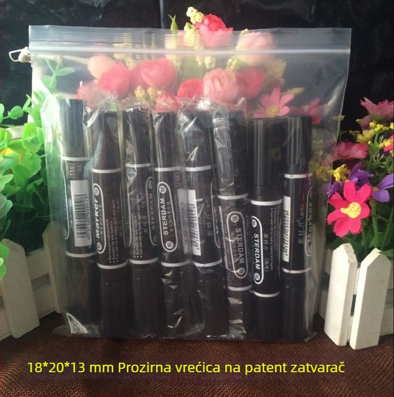 Automatski zatvara vrećica za čajne bričke (tea bricks), prozirna, kvadratna 18×20 cm, deblji PE, 100 komada