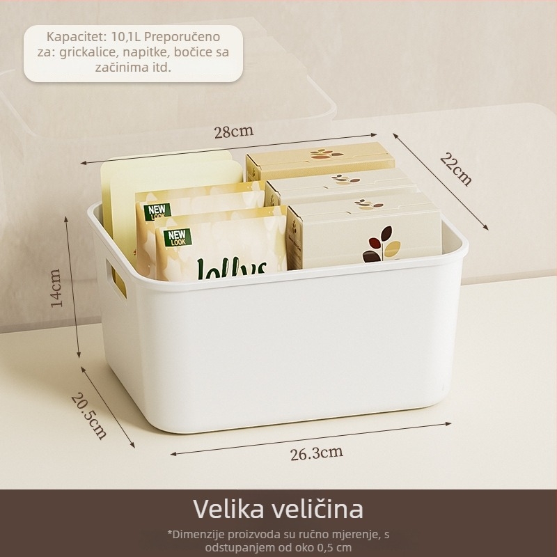 Desktop kutija za pohranu s ladicama, kapacitet 20–30 L, PP plast, otporna na prašinu, ručno nošenje