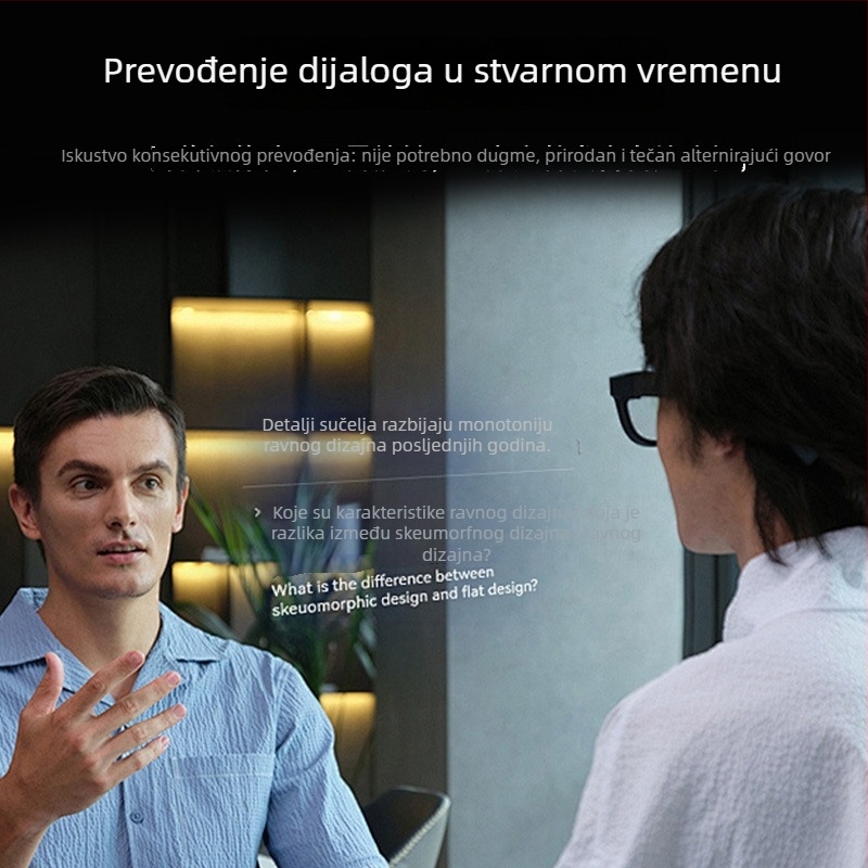AI inteligentan glasovni prevoditelj s offline simultanim prijevodom na više jezika za službena putovanja, uredski posao i putovanja