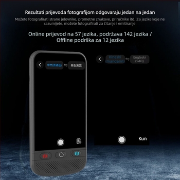 Prijenosni prevoditelj dijaloga u realnom vremenu s višestrukom simultanom tlumačenjem, model F6 Chinese Version, kućište ABS, Li-ion punjiva baterija, 8W zvučnik, podrška ponavljanja glasa
