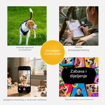 4G kamera za kućne ljubimce s trakom za nošenje – 2MP, noćni vid, domet 10 m, microSD do 128 GB, Android i iOS kompatibilno