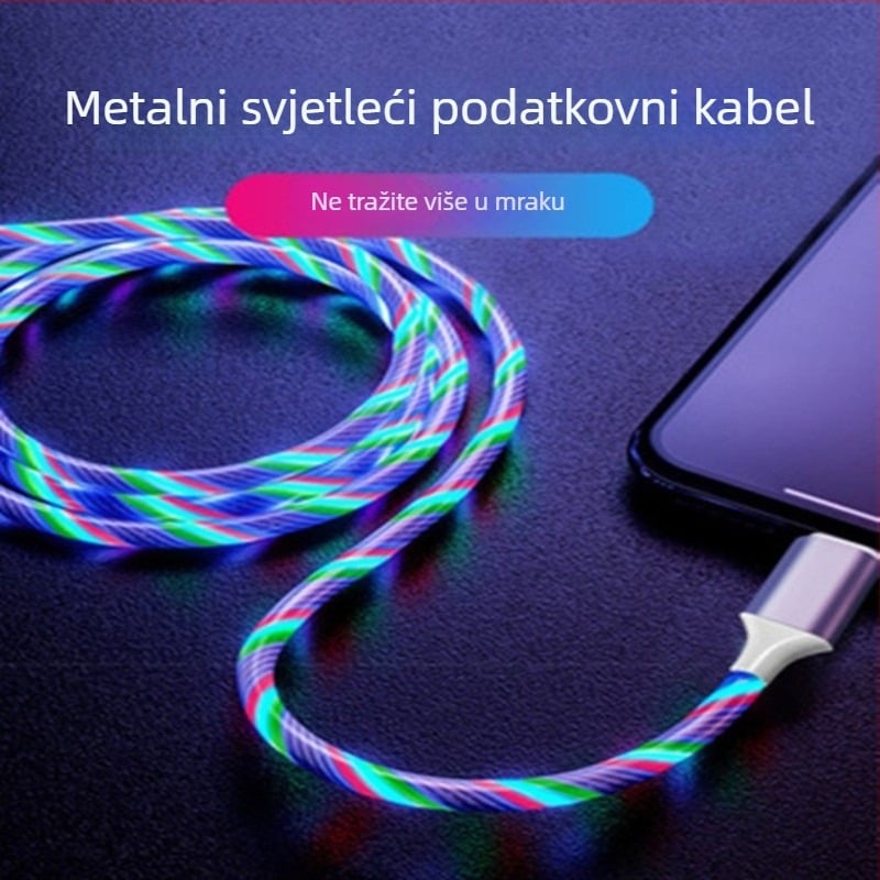 DY USB-C LED kabel za podatke s efektom toka svjetla, sučelje 22041, silikon, s jednim krajem, 12W max