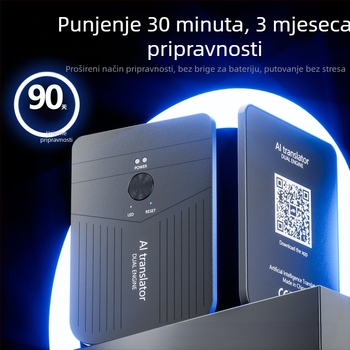 Prijenosni prevoditelj, offline prijevod u stvarnom vremenu uz simultanu interpretaciju, Bluetooth povezana aplikacija, kućište od PC-aluminijske legure