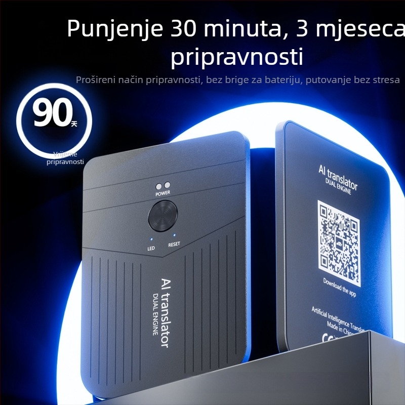 Prijenosni prevoditelj, offline prijevod u stvarnom vremenu uz simultanu interpretaciju, Bluetooth povezana aplikacija, kućište od PC-aluminijske legure