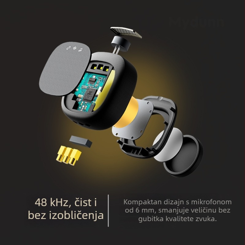 D07 Bežični lavalier mikrofon s magnetskom kopčom za prijenos uživo — Bluetooth 5.2, ugrađena baterija 300–500 mAh, trajanje 3–6 h, frekvencijski raspon 20 Hz–20 kHz, SNR ≥60 dB