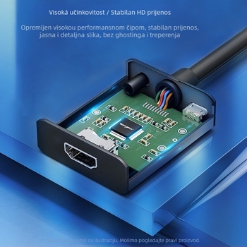 VGA to HDMI adapter sa zvukom za PC na monitor, bakreni vodnik, niklirani sloj
