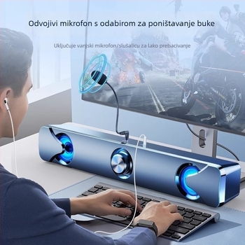 Desktop Bluetooth zvučnik s mikrofonom, 2.0 zvučni kanal, 3W, USB sučelje, za računalo