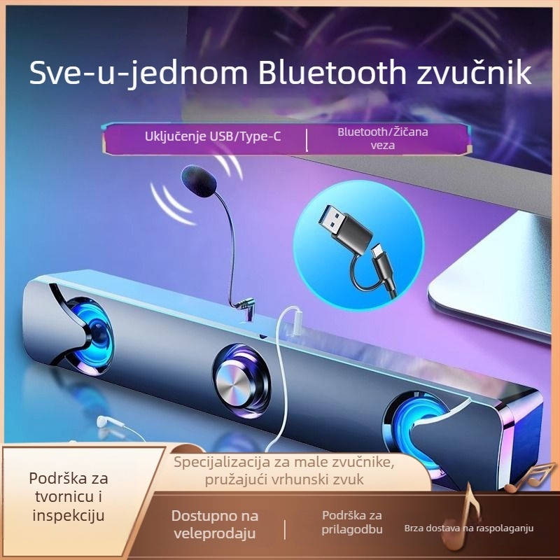 Desktop Bluetooth zvučnik s mikrofonom, 2.0 zvučni kanal, 3W, USB sučelje, za računalo