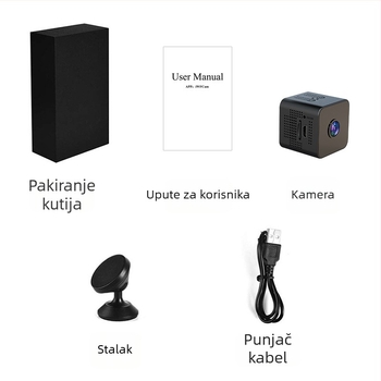 X1 1080p sigurnosna kamera s pohranom na TF karticu, 90-minutna baterija, snimanje videa i fotografija
