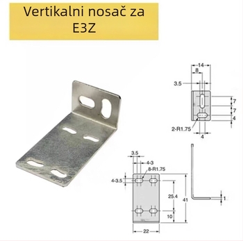 Kvadratni fotoelektrični senzor-prekidač E3Z-D61/62/81/T61, CX442, LS61 s fiksnim željeznim nosačem