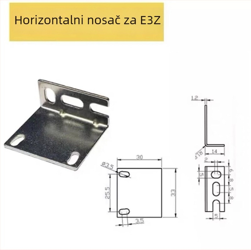 Kvadratni fotoelektrični senzor-prekidač E3Z-D61/62/81/T61, CX442, LS61 s fiksnim željeznim nosačem