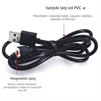 10 mm magnetski kabel za punjenje s pogo-pin konektorima, muški i ženski, za pametne uređaje