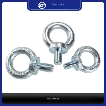 Prošireni galvanizirani dizalni vijak s okom, čelik GB825, razred 4.8